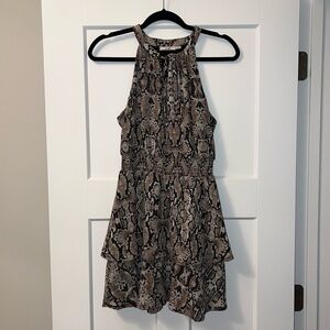 Brown Snakeskin Mini Dress